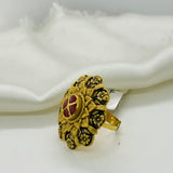 Crimson Heritage Floral Gold Ring