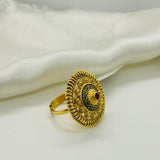 Royal Mandala Gold Statement Ring